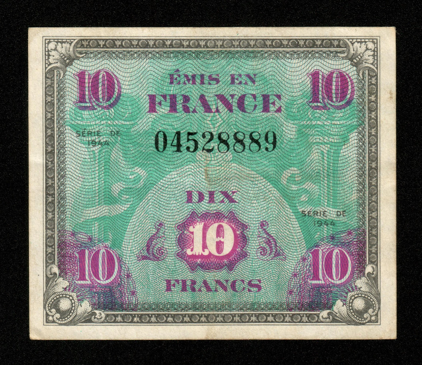 FRANCE - Trésor - 10 Francs Drapeau 1944 VF.18.01, P.116a TTB / VF