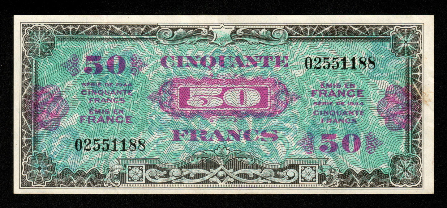 FRANCE - Trésor - 50 Francs Drapeau 1944 VF.19.01, P.117a TTB+ / VF+