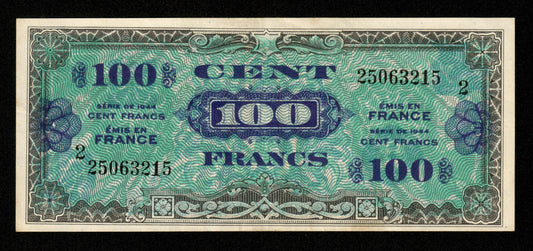 FRANCE - Trésor - 100 Francs Drapeau 1944 VF.20.02, P.118b TTB+ / VF+