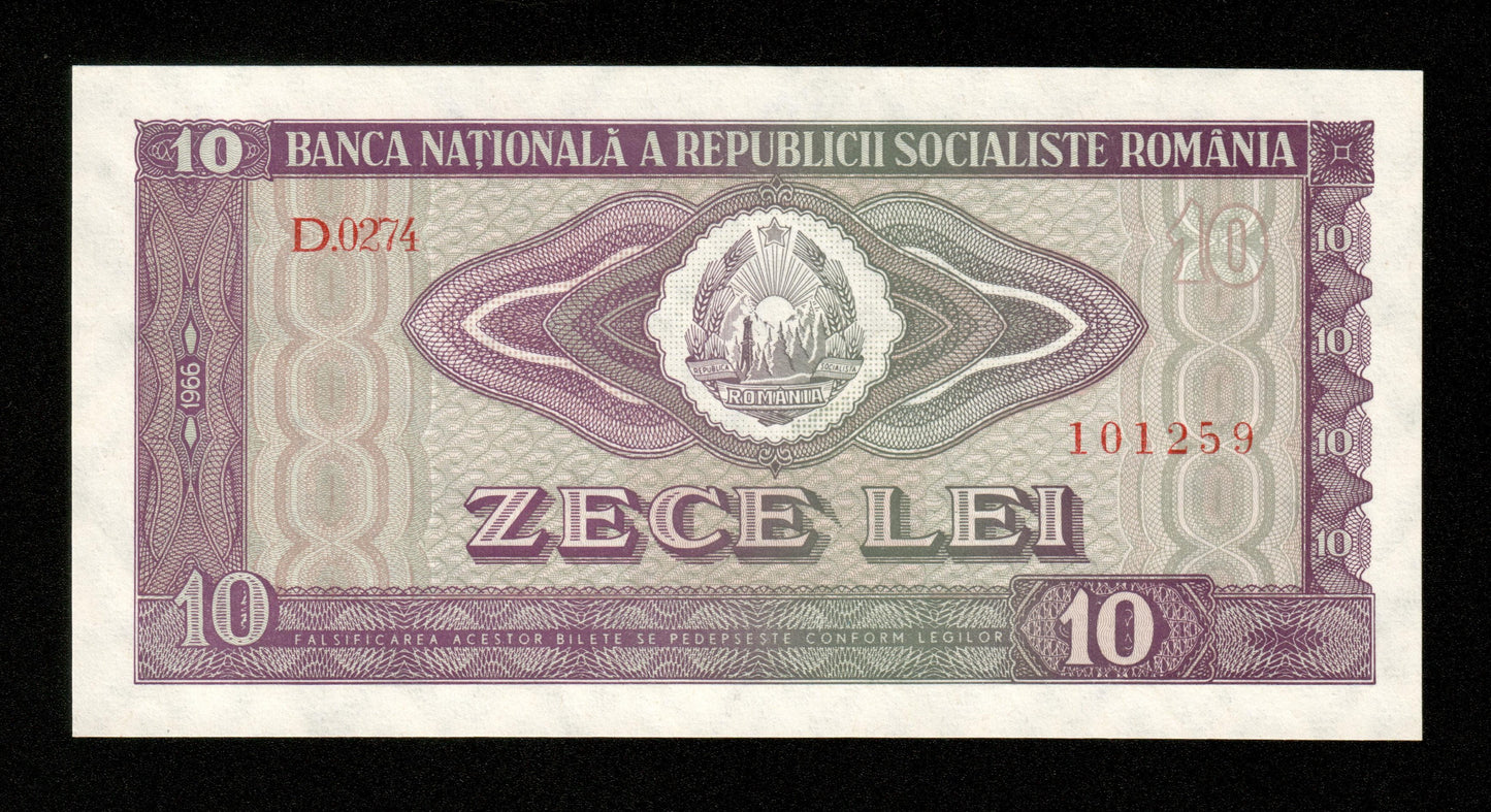 ROUMANIE - ROMANIA - 10 Lei 1966 P.94a NEUF / UNC