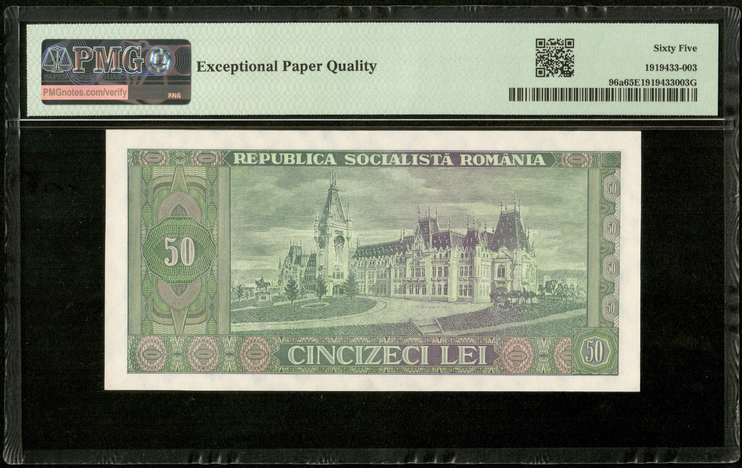 ROUMANIE - ROMANIA - 50 Lei 1966 Pick 96a NEUF / PMG Gem Unc 65 EPQ