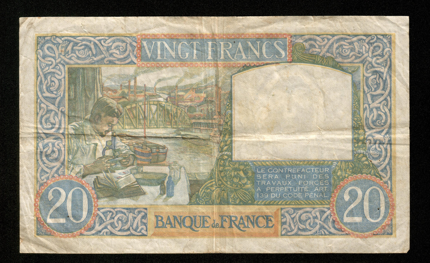 FRANCE - 20 Francs Science et travail 1941 F.12.14, P.92b pr.TTB / VF-