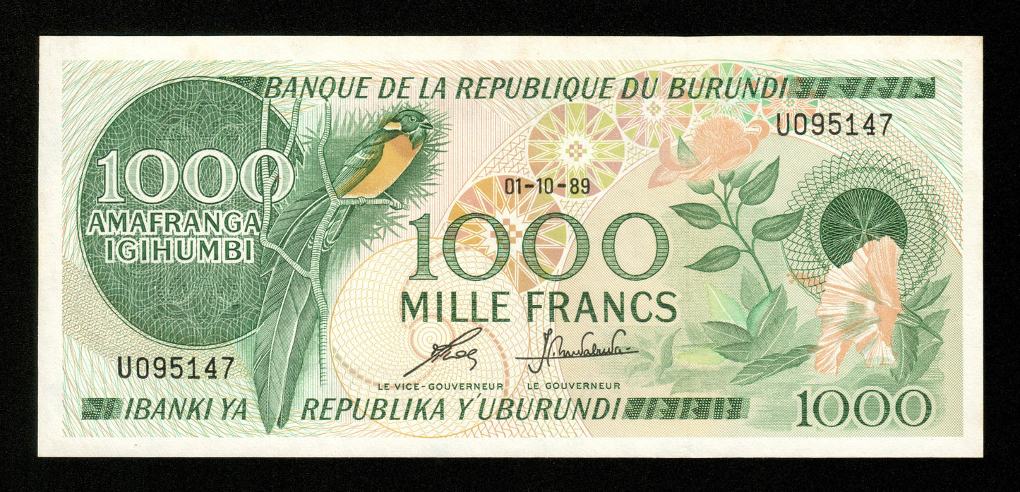 BURUNDI - 1000 Francs 1989 P.31d pr.NEUF / UNC-