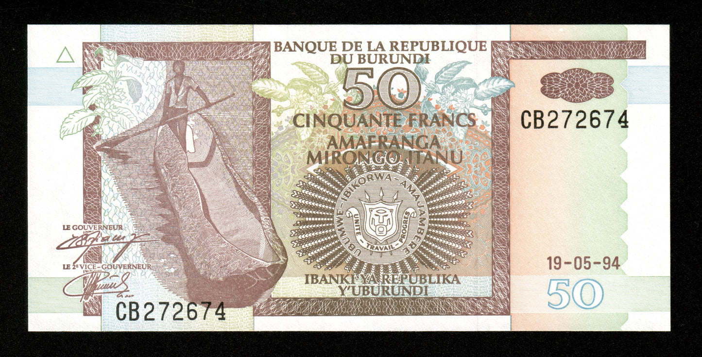 BURUNDI - 50 Francs 1994 P.36a NEUF / UNC