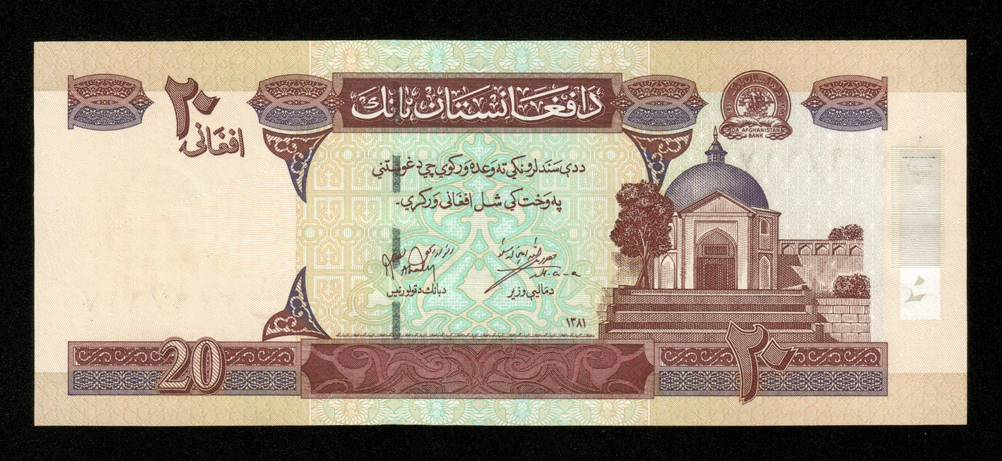 AFGHANISTAN - 20 Afghanis 2002 P.68a NEUF / UNC