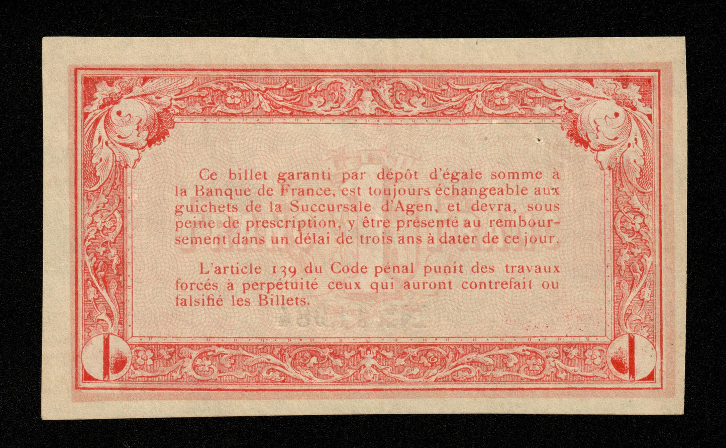 FRANCE - Chambre de Commerce d'Agen, 1 Franc 1914 JP.02.03 TTB+ / VF+