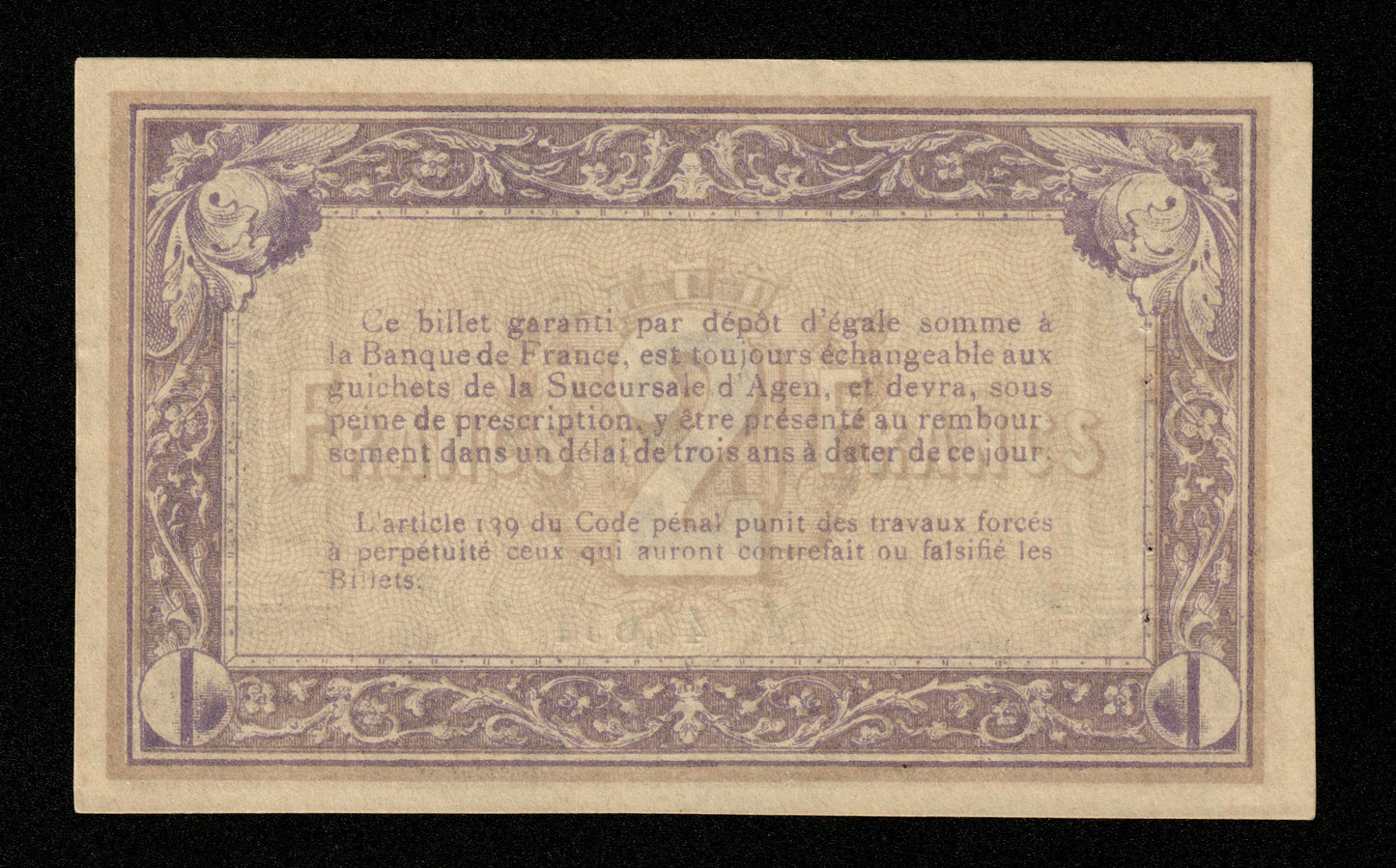 FRANCE - Chambre de Commerce d'Agen, 2 Francs 1914 JP.02.05 pr.SUP / XF-