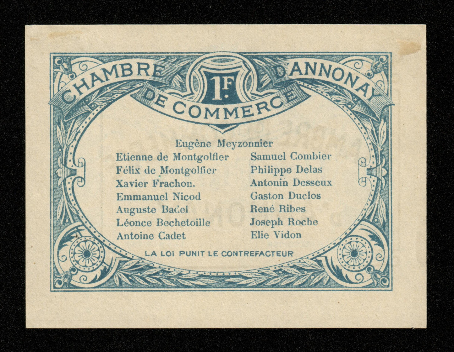 FRANCE - Chambres de Commerce d'Annonay, 1 Franc 1914 JP.11.08 SPL+ / AU+