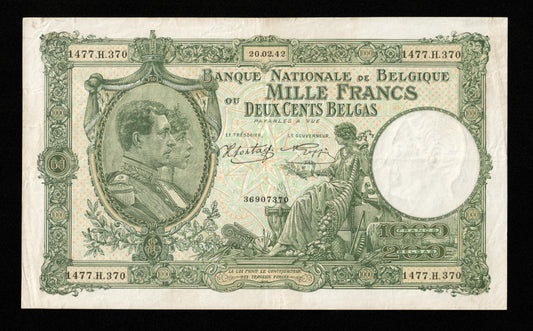 BELGIQUE - BELGIUM - 100 Francs = 200 Belgas 1942 P.110 TTB / VF