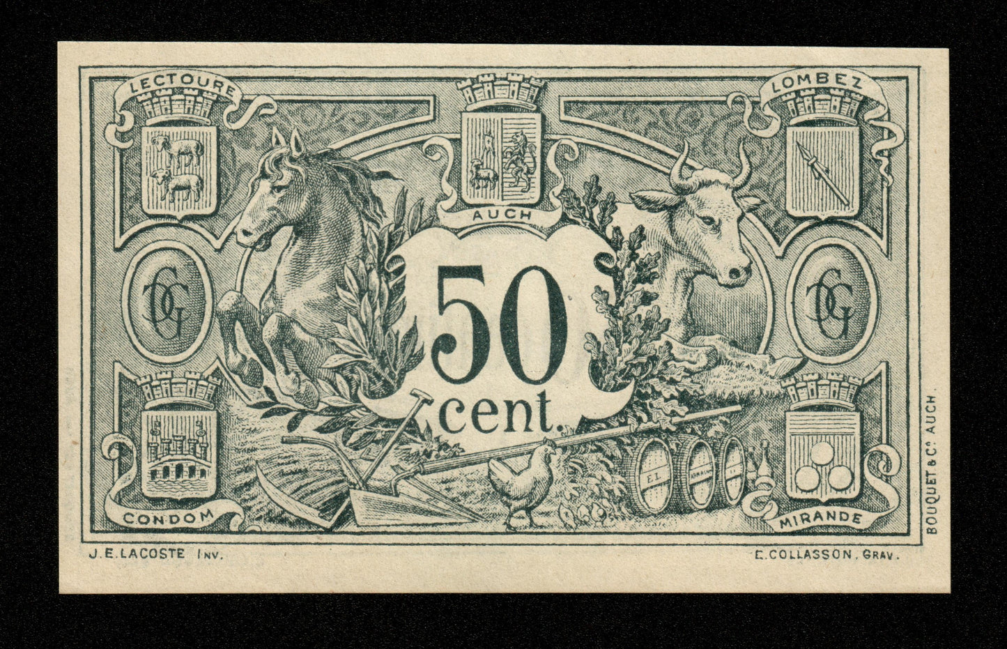 FRANCE - Chambre de Commerce du Gers : Auch, 50 Centimes 1914 Série D JP.15.01 pr.NEUF / UNC-