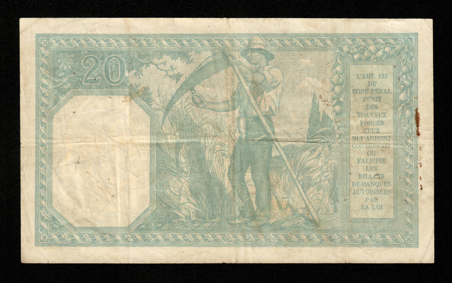 FRANCE - 20 Francs Bayard 1917 F.11.02, P.74 pr.TTB / VF-