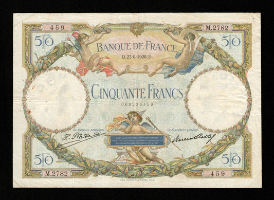 FRANCE - 50 Francs Merson 1928 F.15.02, P.77a TB+ / Fine+