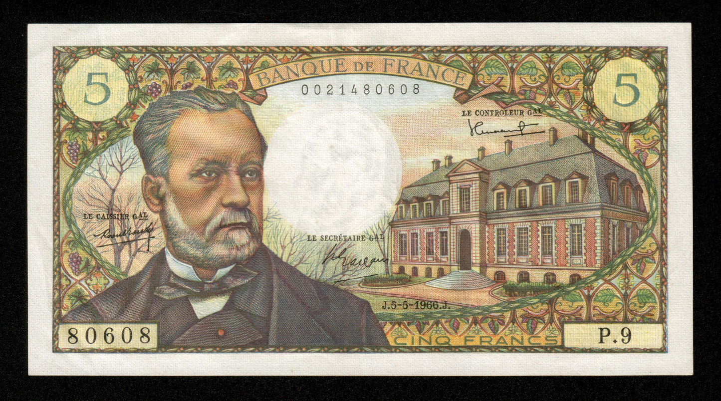 FRANCE - 5 Francs Pasteur 1966 F.61.01, P.146a pr.SUP / XF-