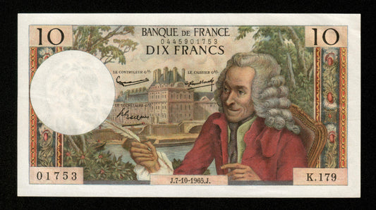 FRANCE - 10 Francs Voltaire 1965 F.62.16, P.147a SUP+ / XF+