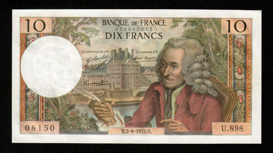 FRANCE - 10 Francs Voltaire 1973 F.62.63, P.147d SUP+ / XF+