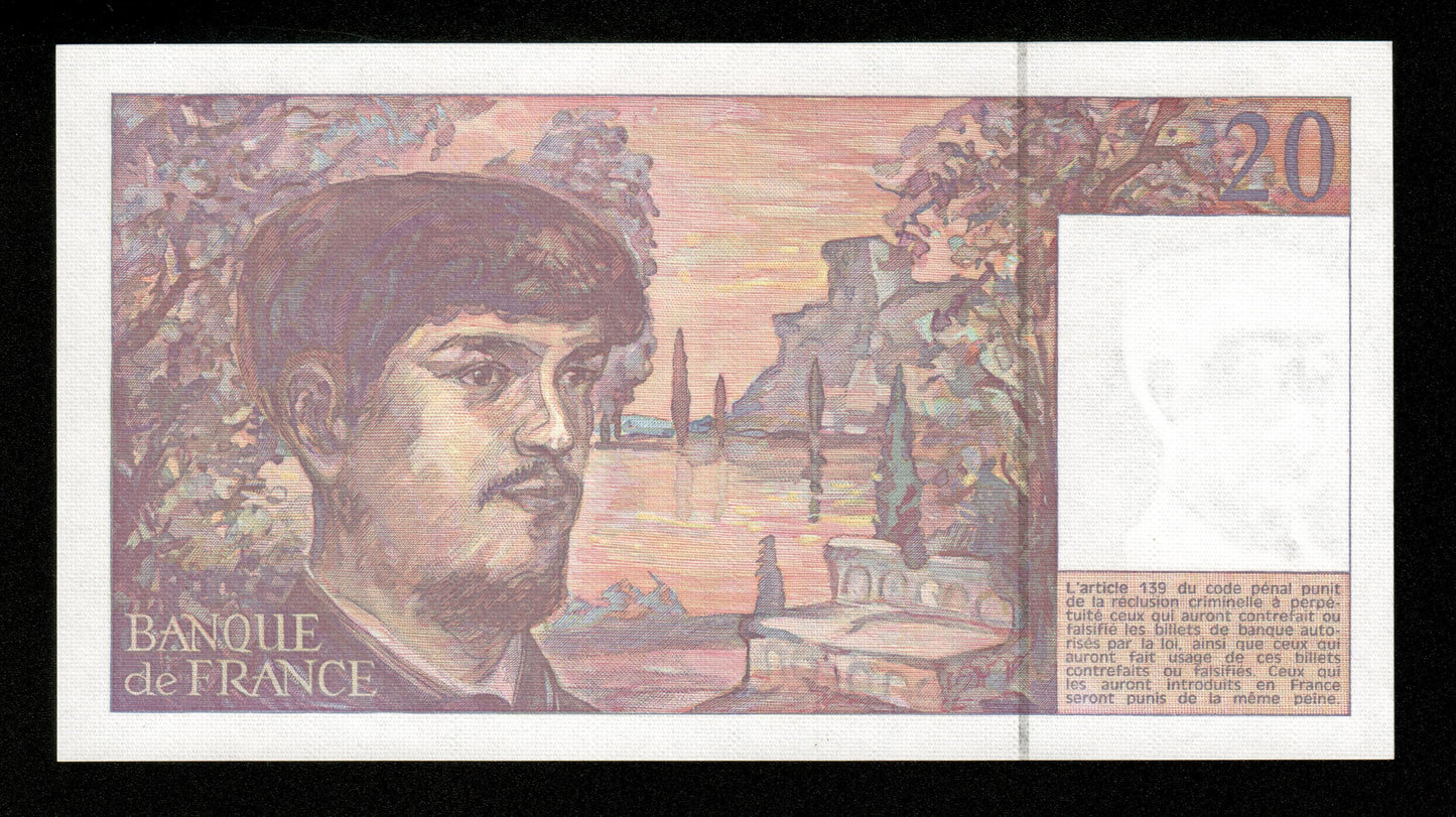 FRANCE - 20 Francs Debussy 1990 Série A.027 F.66bis.01A27, P.151d NEUF / UNC