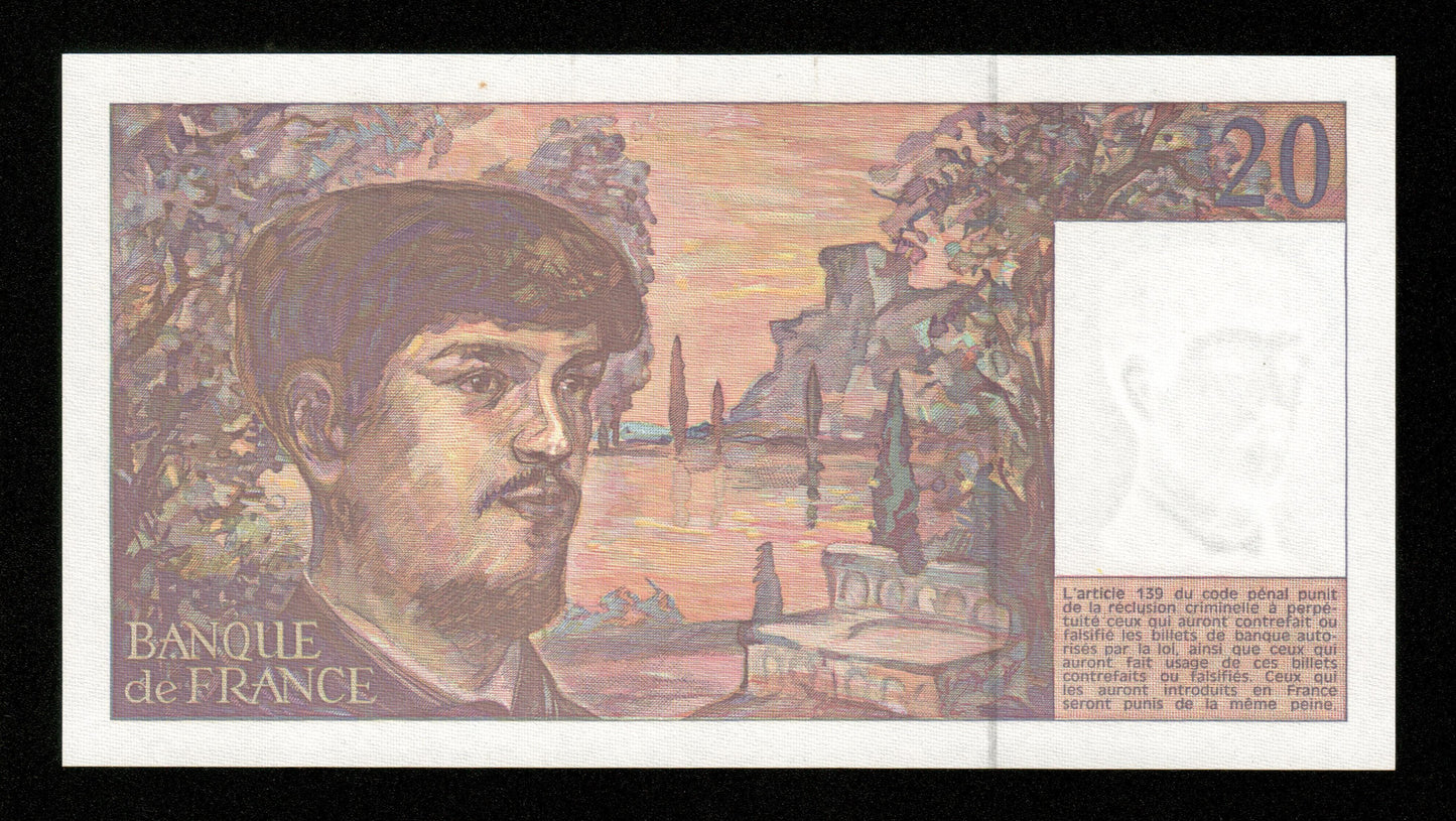 FRANCE - 20 Francs Debussy 1993 Série A.038 F.66bis.04A38, P.151f pr.NEUF / UNC-