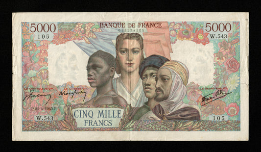 FRANCE - 5000 Francs Empire Français 1945 F.47.23, P.103c TB / Fine