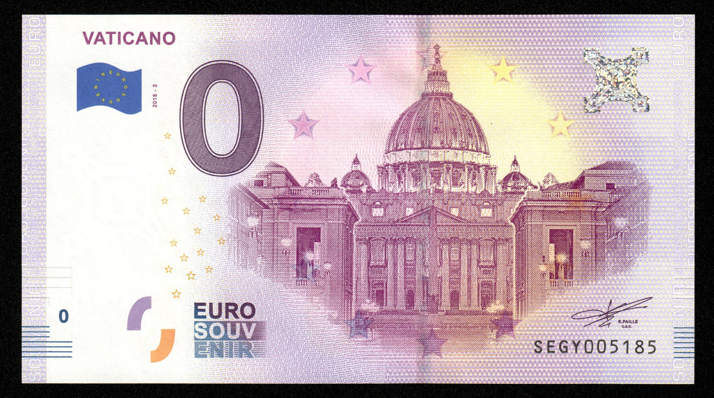 Billet Souvenir 0 Euro - Italy, VATICANO 2018-2 NEUF / UNC