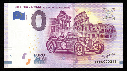 Billet Souvenir 0 Euro - Italy, BRESCIA - ROMA LA CORSA PIÙ BELLA DEL MONDO 2019-1 NEUF / UNC