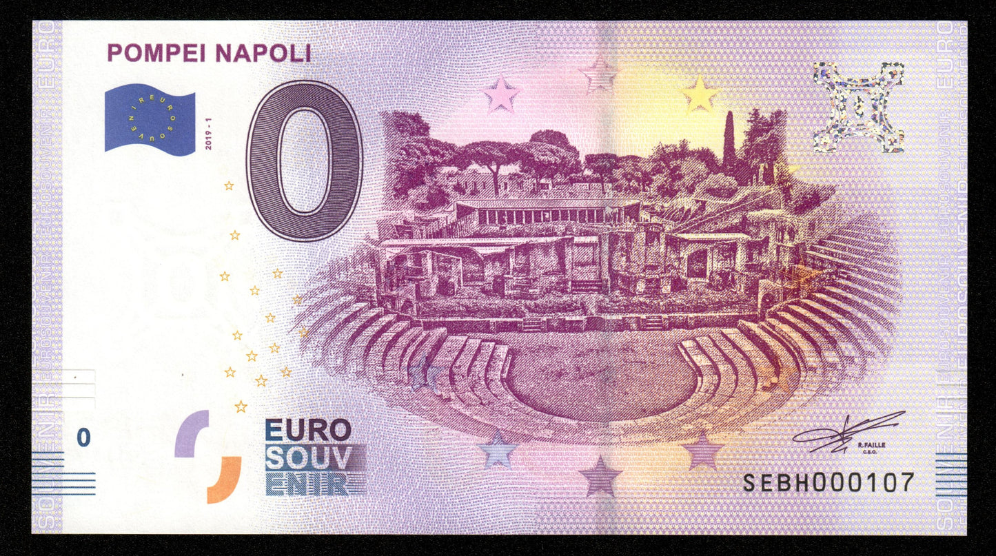 Billet Souvenir 0 Euro - Italy, POMPEI NAPOLI 2019-1 NEUF / UNC