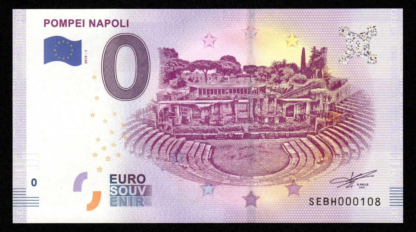 Billet Souvenir 0 Euro - Italy, POMPEI NAPOLI 2019-1 NEUF / UNC