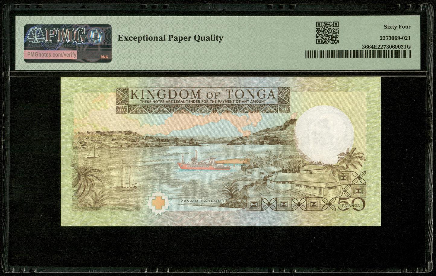 TONGA - 50 Pa'anga (1995) Pick 36 PMG Choice Unc 64 EPQ