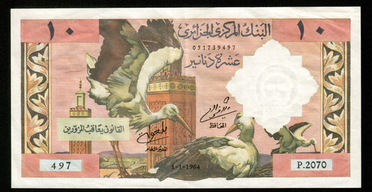 ALGÉRIE - ALGERIA - 10 Dinars 1964 Pick 123b SUP / XF