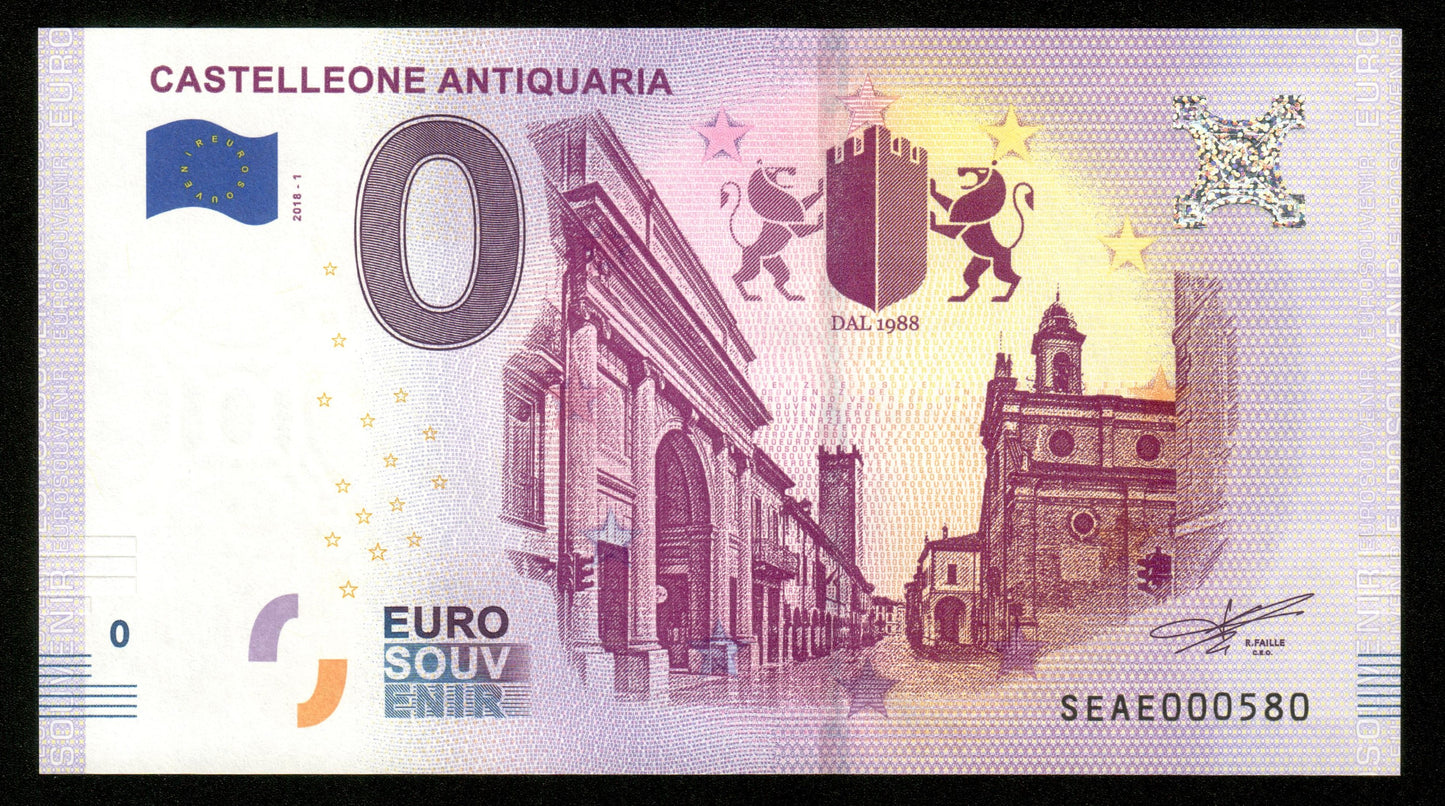 Billet Souvenir 0 Euro - Italie, CASTELLEONE ANTIQUARIA 2018-1 NEUF / UNC