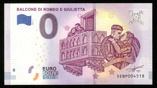 Billet Souvenir 0 Euro - Italie, BALCONE DI ROMEO E GIULIETTA 2019-1 NEUF / UNC