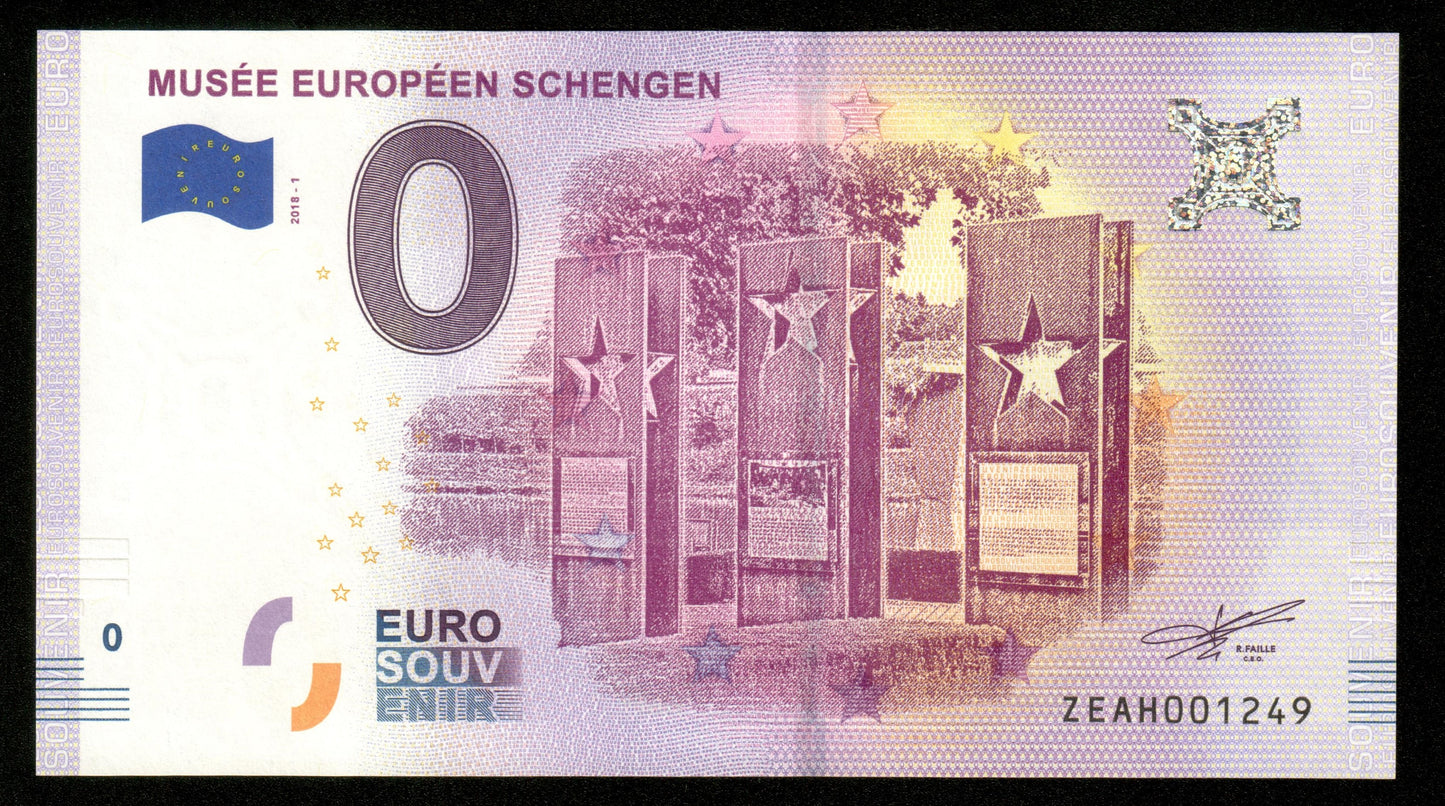 Billet Souvenir 0 Euro - Belgique, MUSÉE EUROPÉEN SCHENGEN 2018-1 NEUF / UNC