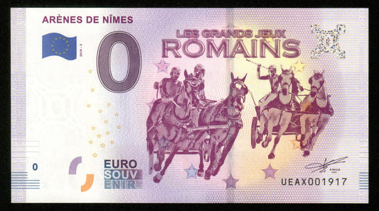 Billet Souvenir 0 Euro - France, ARÈNES DE NÎMES LES GRANDS JEUX ROMAINS 2019-3 NEUF / UNC