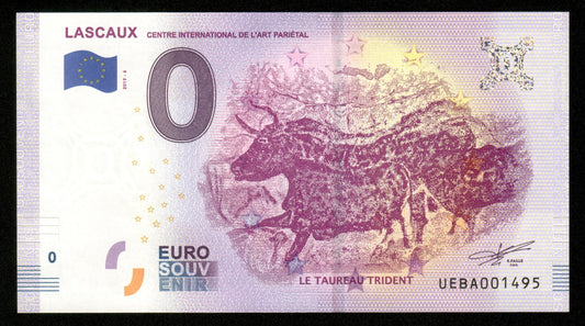 Billet Souvenir 0 Euro - France, LASCAUX CENTRE INTERNATIONAL DE L'ART PARIÉTAL 2019-6 NEUF / UNC