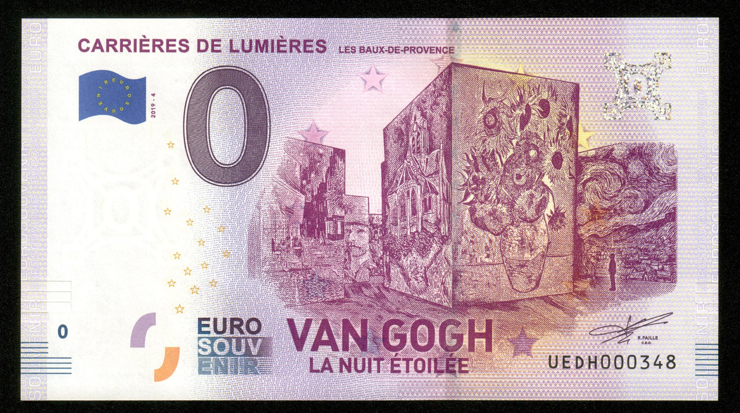 Billet Souvenir 0 Euro - CARRIÈRES DE LUMIÈRES LES-BAUX-DE-PROVENCE VAN GOGH LA NUIT ETOILEE 2019-4