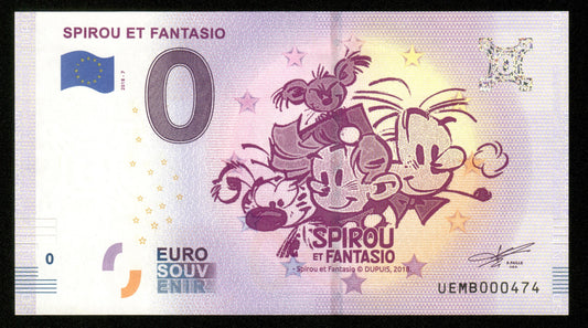 Billet Souvenir 0 Euro - France, SPIROU ET FANTASIO 2018-7 NEUF / UNC