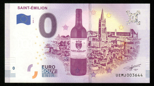 Billet Souvenir 0 Euro - France, SAINT-ÉMILION 2019-1 NEUF / UNC