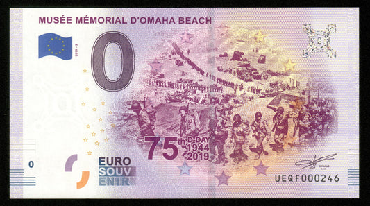 Billet Souvenir 0 Euro - France, MUSÉE MÉMORIAL D'OMAHA BEACH 75th D-DAY 1944 2019 2019-2 NEUF / UNC