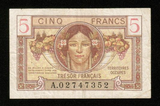 FRANCE - 5 Francs Trésor Français 1947 VF.29.01 Pick M6a TTB / VF