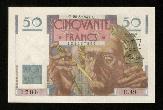 FRANCE - 50 Francs Le Verrier 1947 F.20.07 Pick 127b pr.NEUF / UNC-