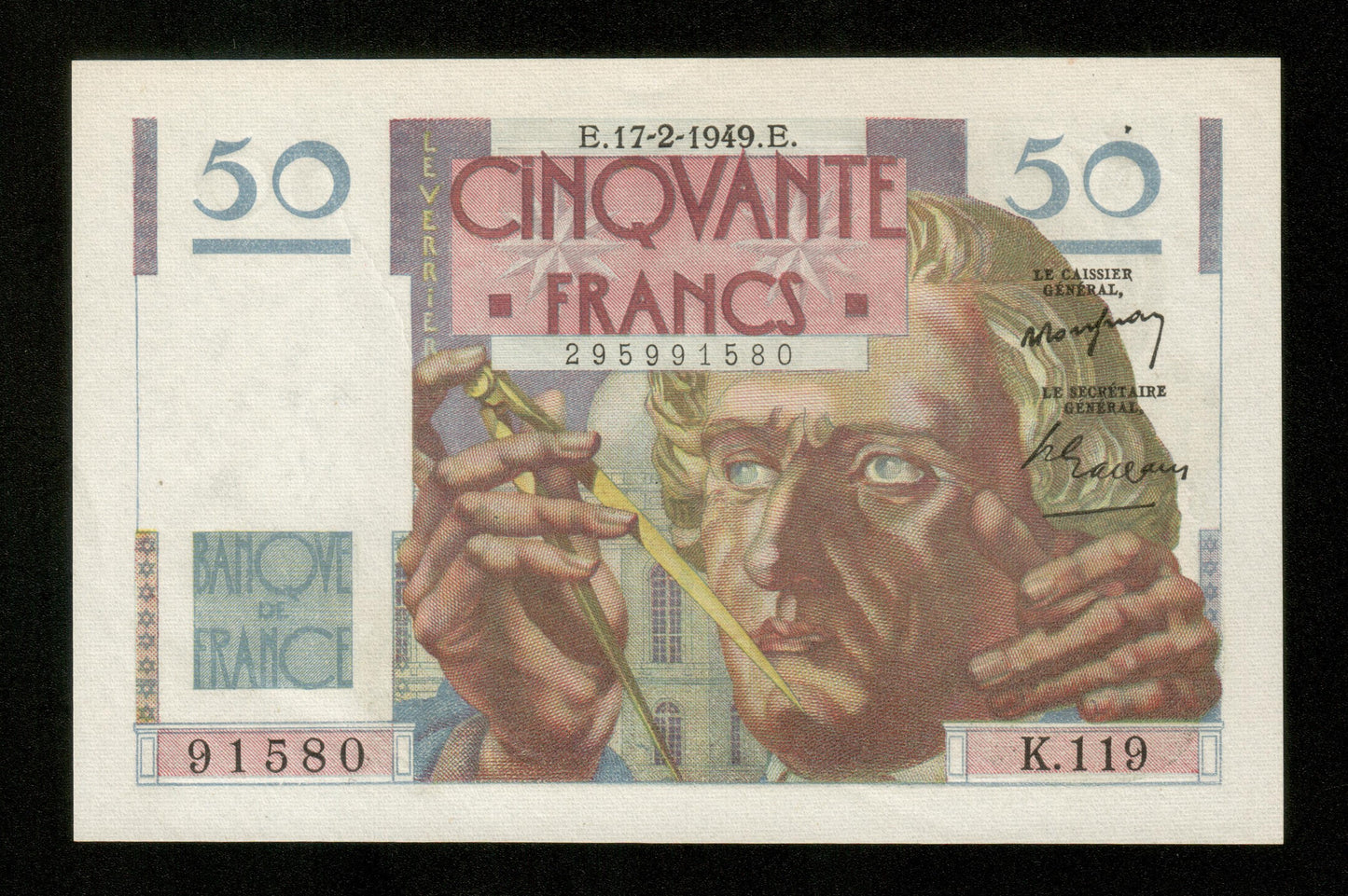 FRANCE - 50 Francs Le Verrier 1949 F.20.11 Pick 127b pr.NEUF / UNC-