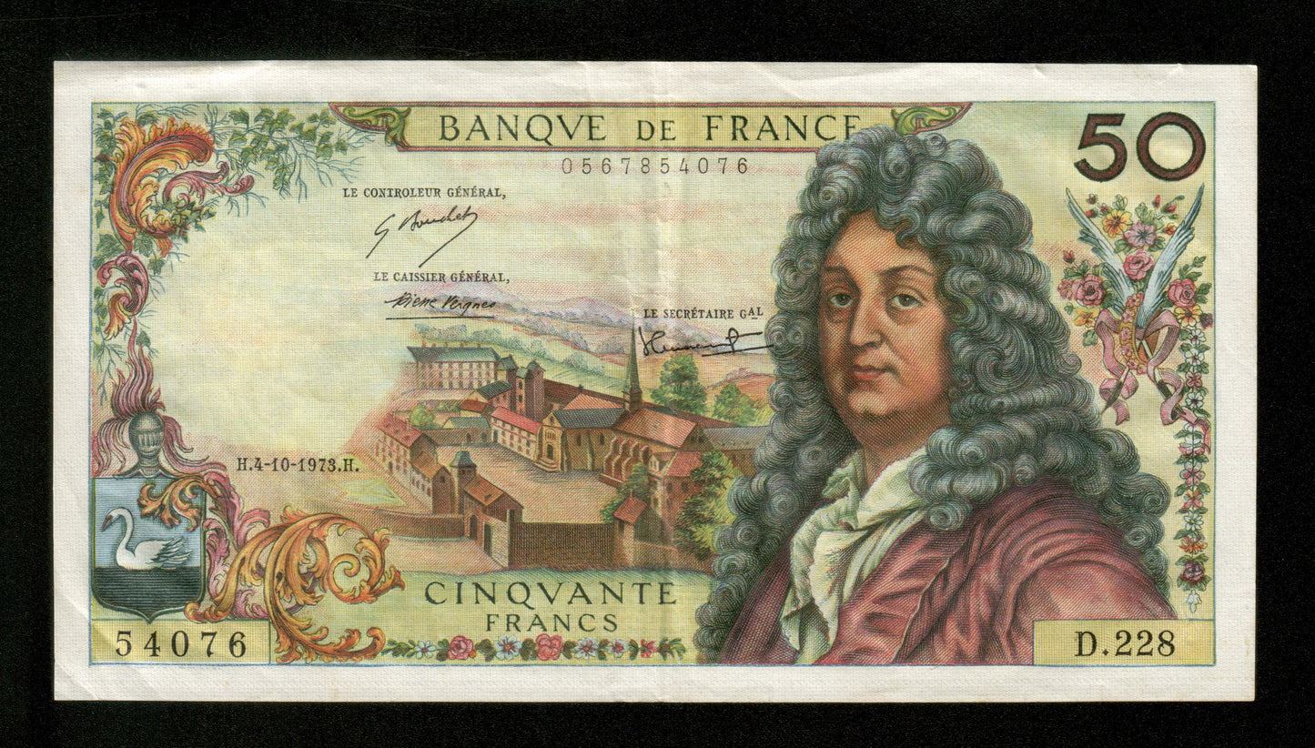 FRANCE - 50 Francs Racine 1973 F.64.24 Pick 148d TTB / VF