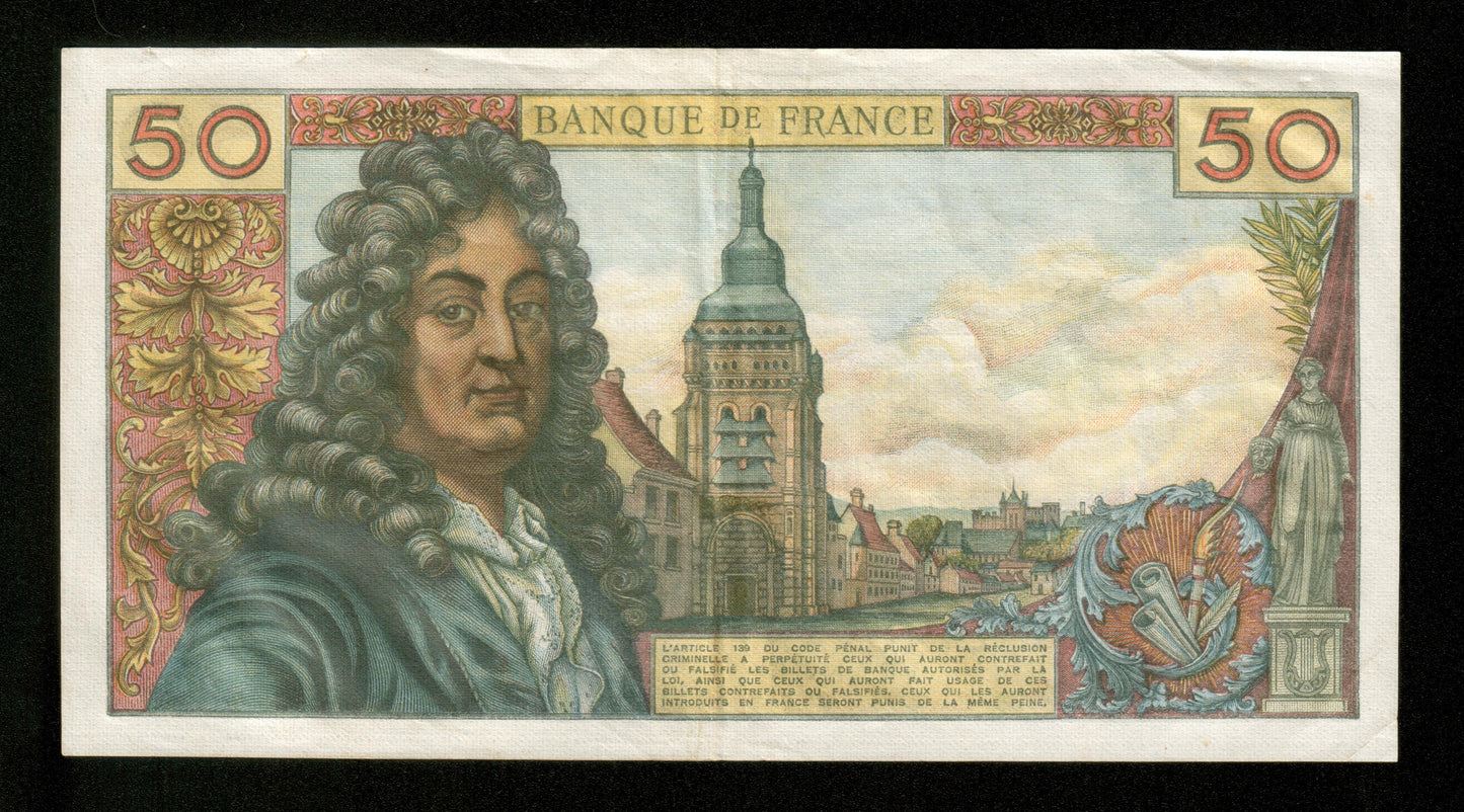 FRANCE - 50 Francs Racine 1973 F.64.24 Pick 148d TTB / VF