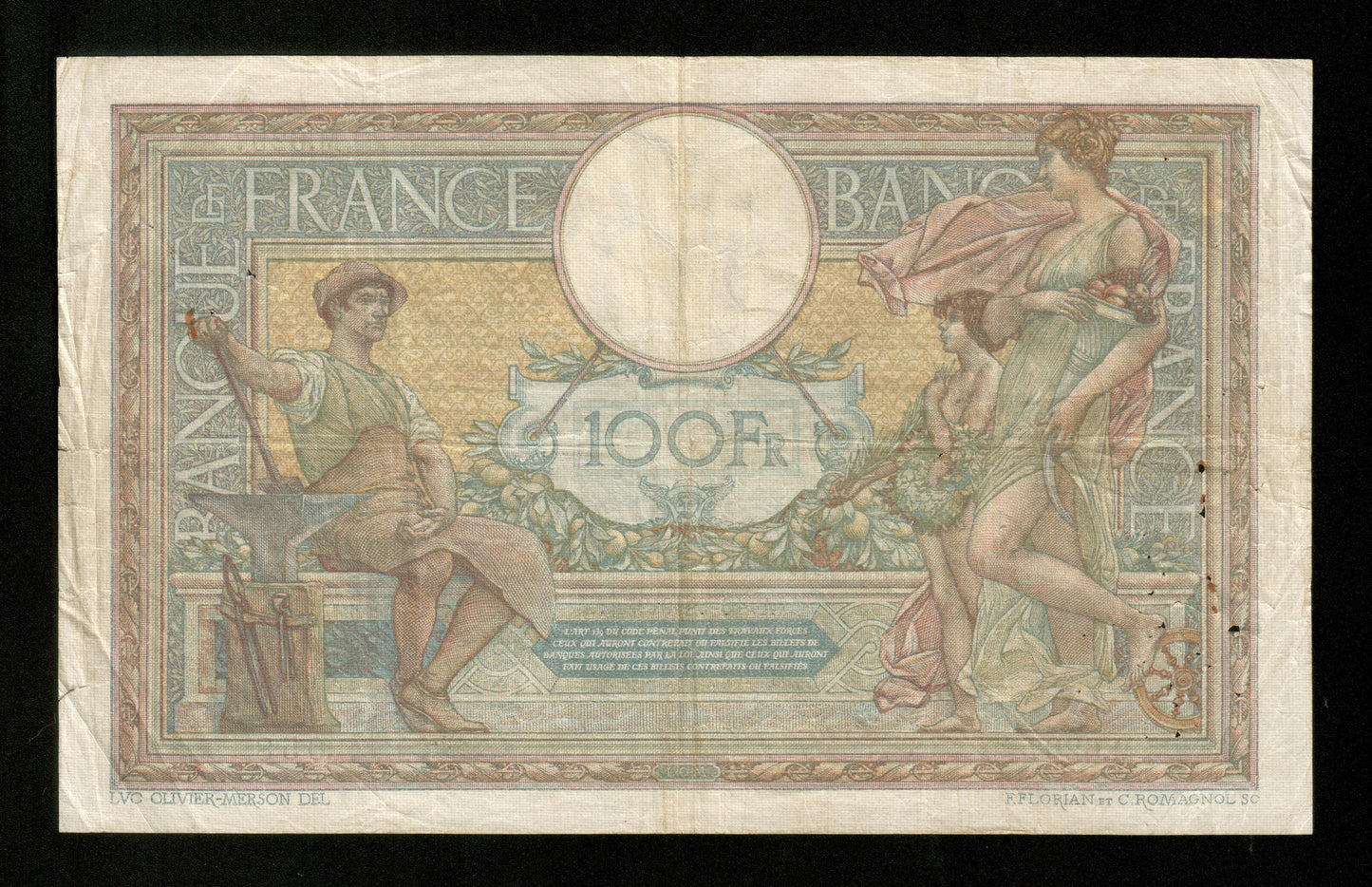 FRANCE - 100 Francs Merson 1919 F.23.11 Pick 71a TB / Fine