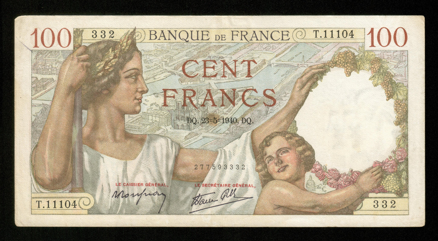 FRANCE - 100 Francs Sully 1940 F.26.30 Pick 94 TTB / VF