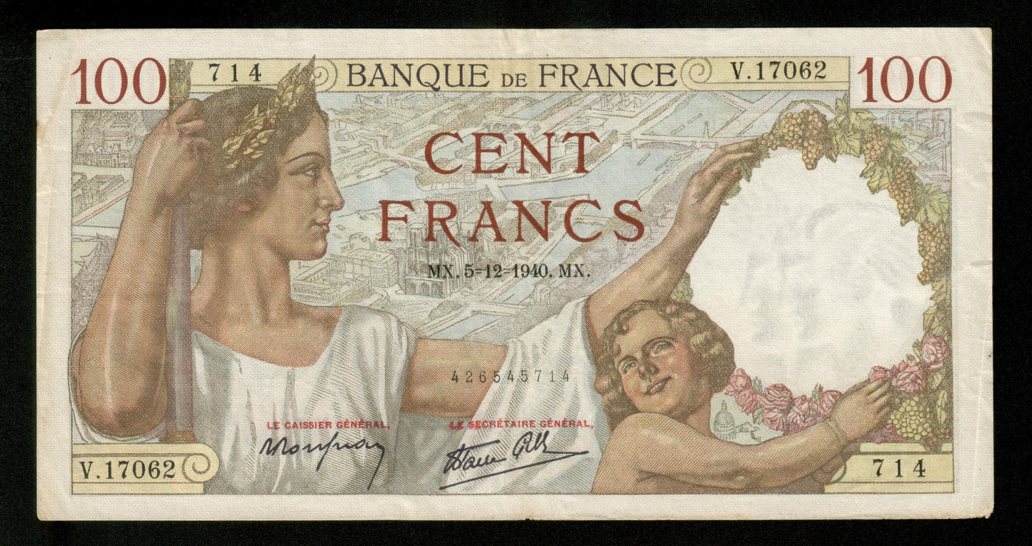 FRANCE - 100 Francs Sully 1940 F.26.42 Pick 94 pr.TTB / VF-