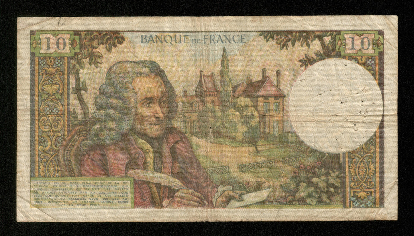 FRANCE - 10 Francs Voltaire 1963 F.62.02 Pick 147a B / Good