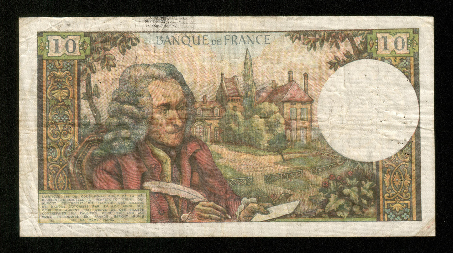 FRANCE - 10 Francs Voltaire 1967 F.62.26 Pick 147b TB / Fine