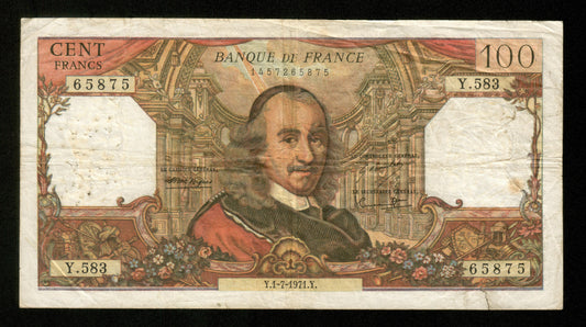 FRANCE - 100 Francs Corneille 1971 F.65.36 Pick 149c B+ / Good+