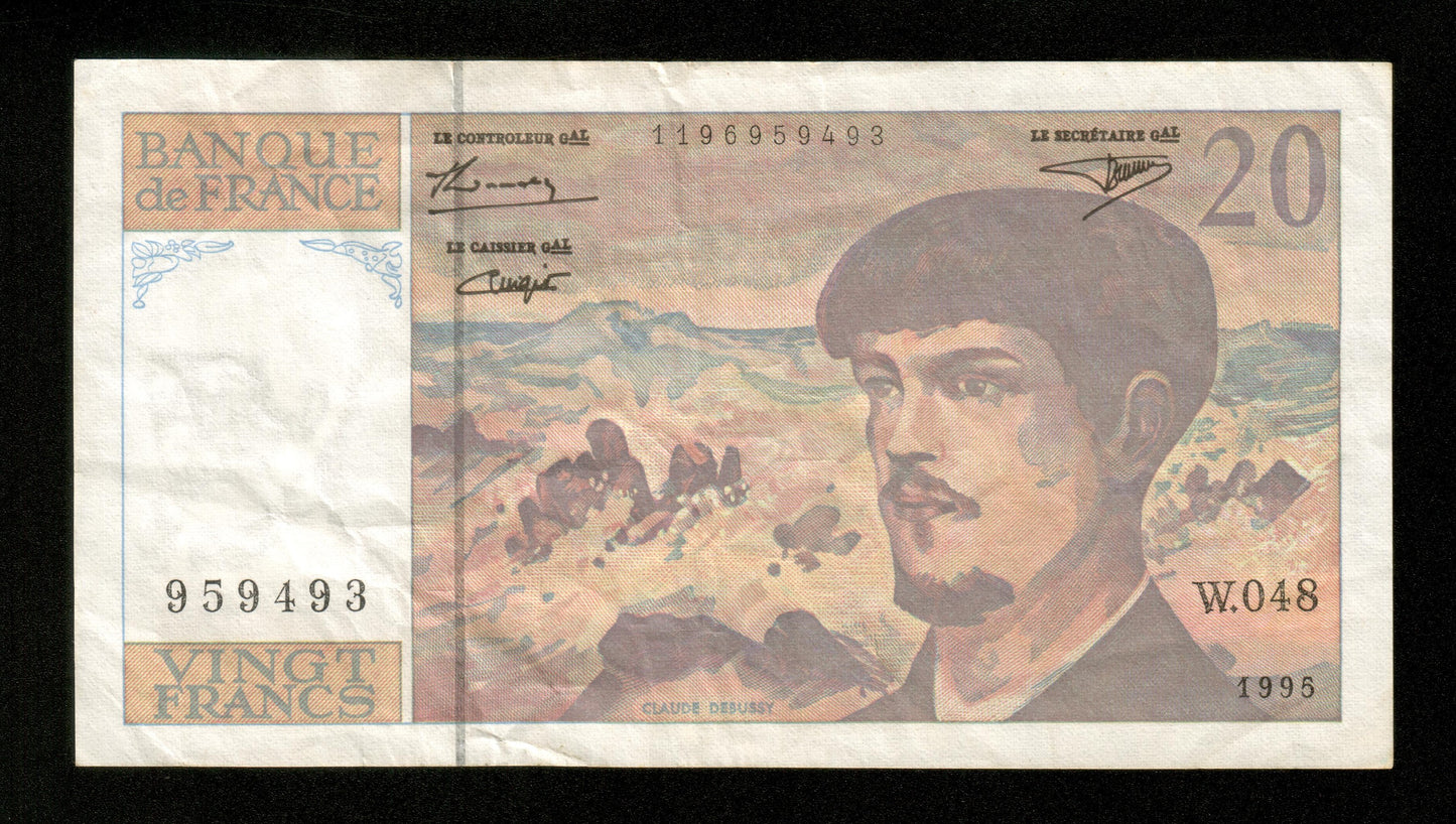 FRANCE - 20 Francs Debussy 1995 W.048 F.66ter.01 Pick 151h TTB / VF