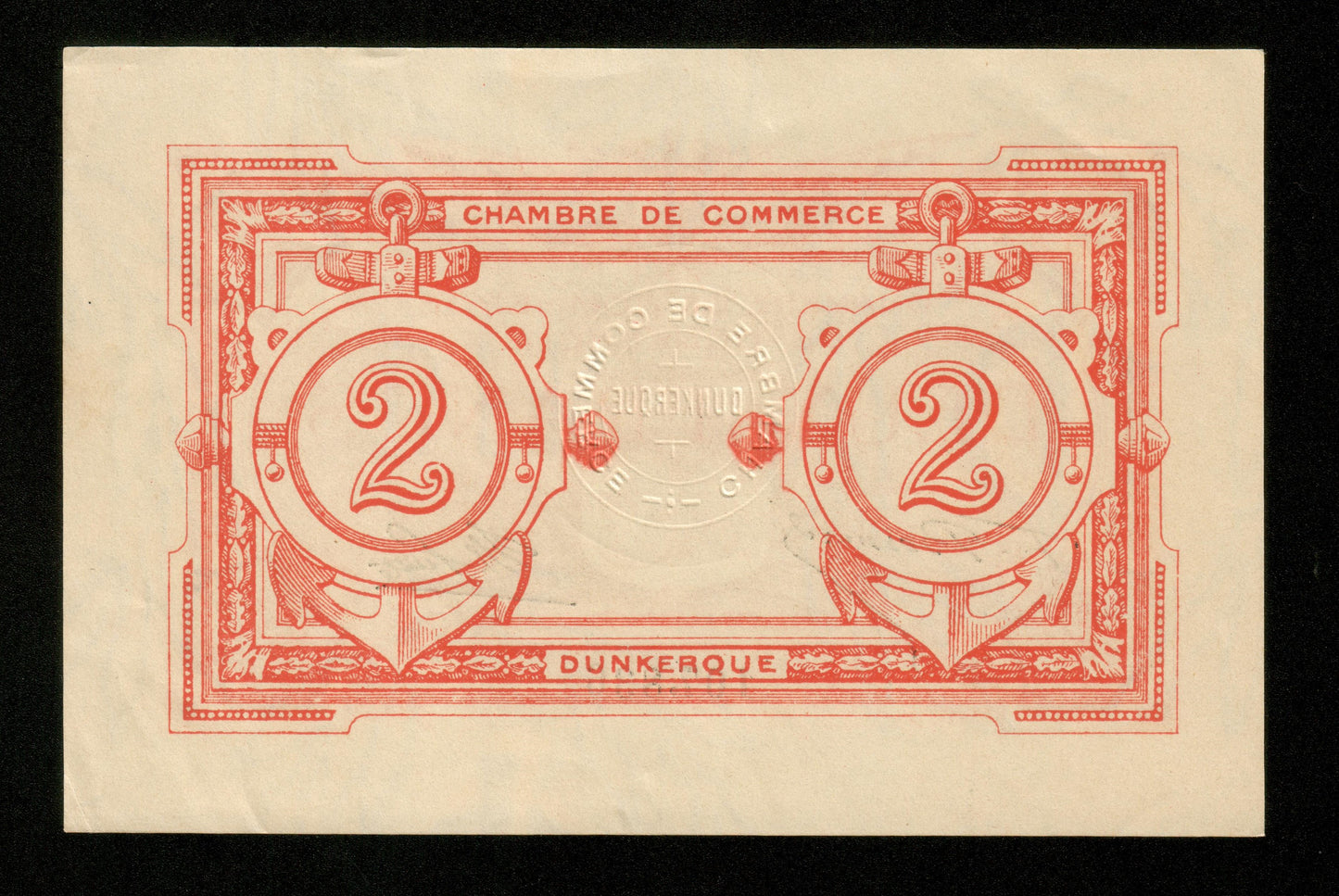 FRANCE - Chambre de Commerce de Dunkerque 2 Francs (1918) JP.54.09 pr.SPL / AU-